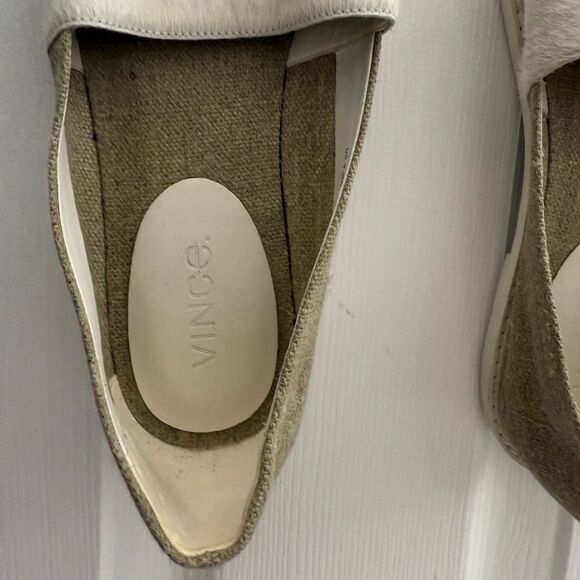 Vince Women's Italian calfskin Cream/white espadril Slip-On Shoes size 9.5 - Picture 4 of 9